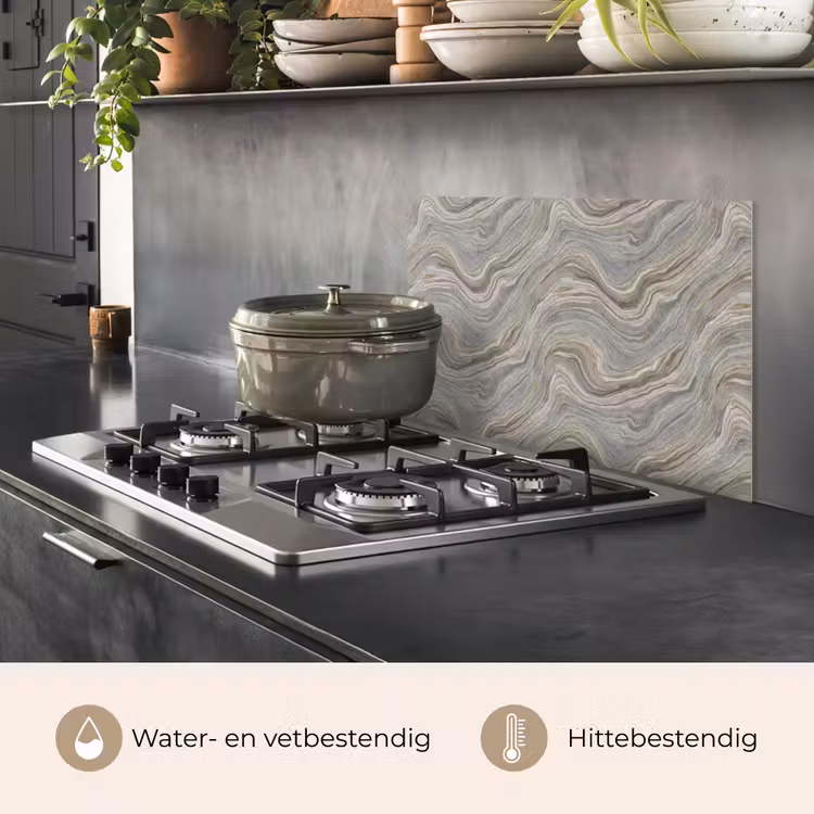 Spatscherm keuken - Patroon - Sereen - Paars - Groen — 7