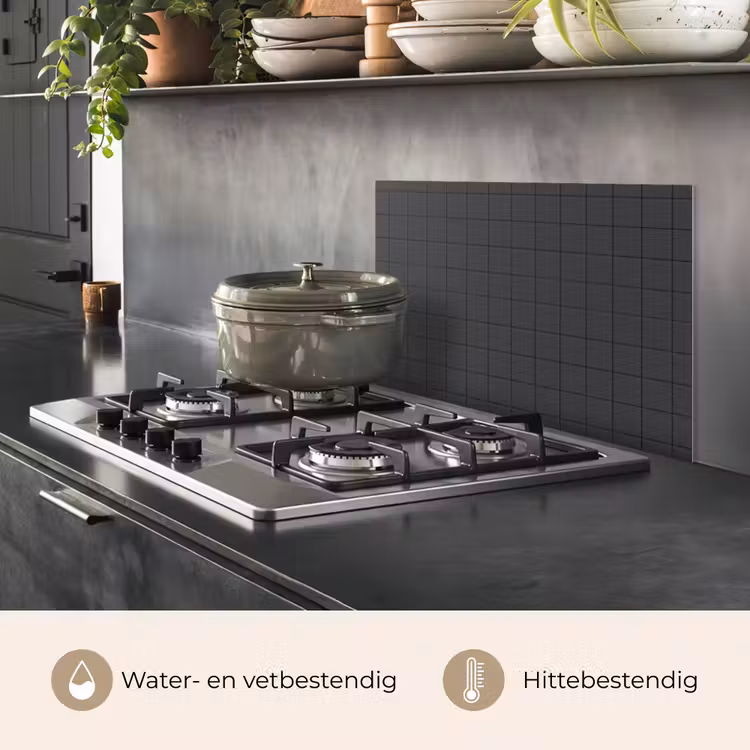 Spatscherm keuken - Patroon - Tegel - Antraciet — 7