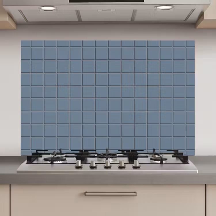Spatscherm keuken - Patroon - Tegel - Blauwgrijs — 1