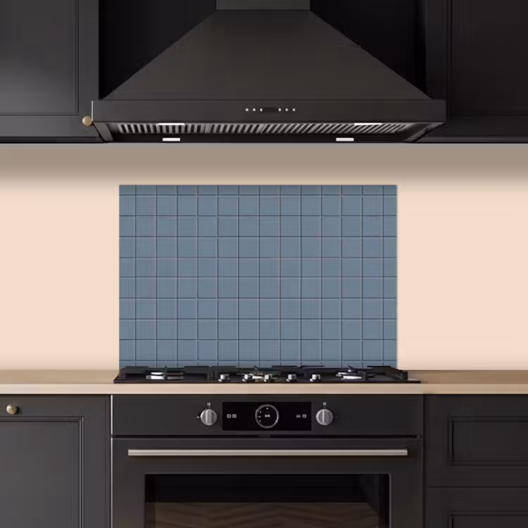 Spatscherm keuken - Patroon - Tegel - Blauwgrijs — 2