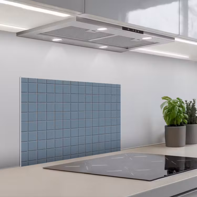 Spatscherm keuken - Patroon - Tegel - Blauwgrijs — 5