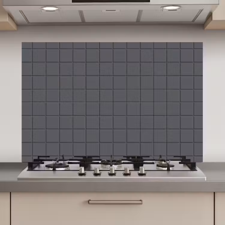 Spatscherm keuken - Patroon - Tegel - Grafiet - Grijs — 1