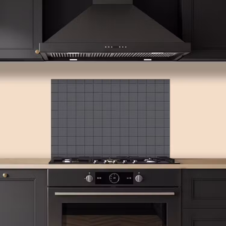 Spatscherm keuken - Patroon - Tegel - Grafiet - Grijs — 2