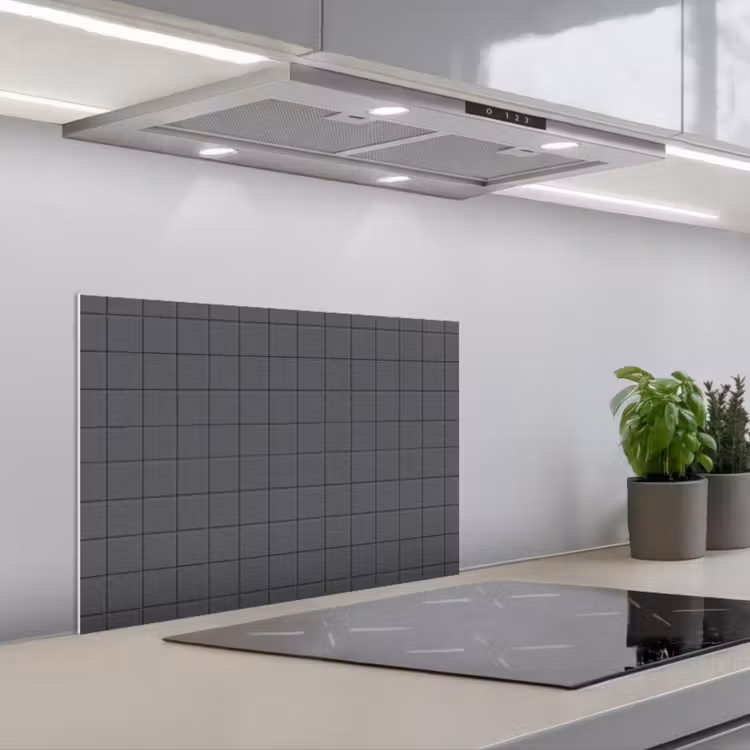 Spatscherm keuken - Patroon - Tegel - Grafiet - Grijs — 5