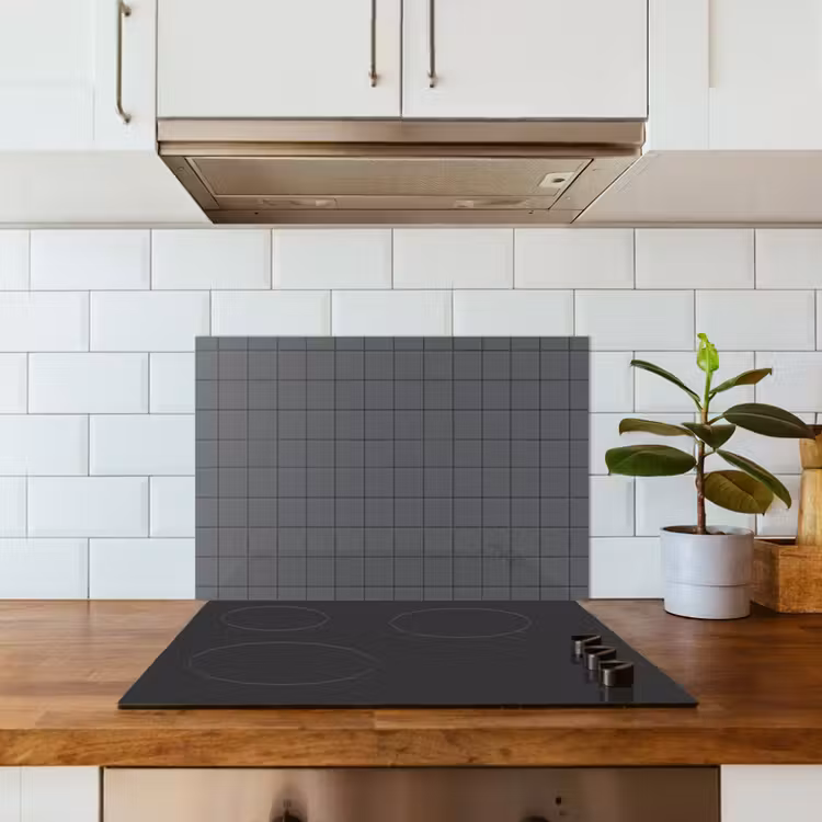 Spatscherm keuken - Patroon - Tegel - Grafiet - Grijs — 6