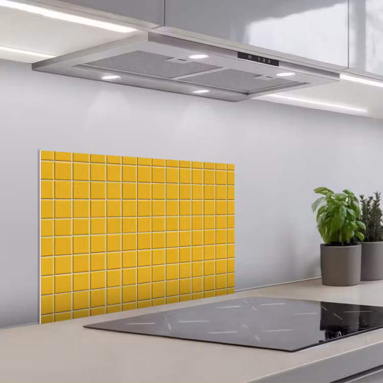 Spatscherm keuken - Patroon - Tegel - Okergeel — 5