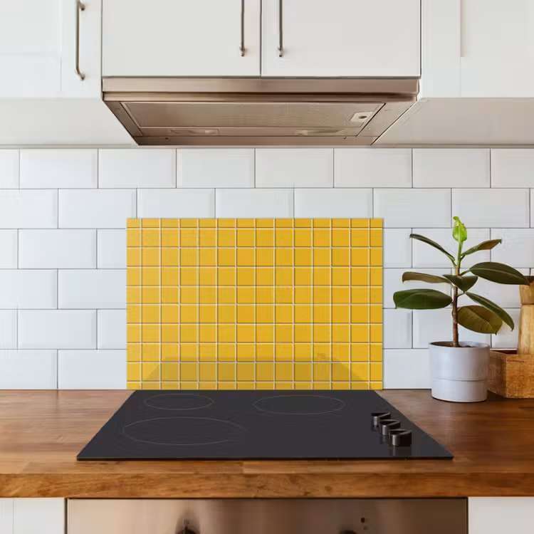 Spatscherm keuken - Patroon - Tegel - Okergeel — 6