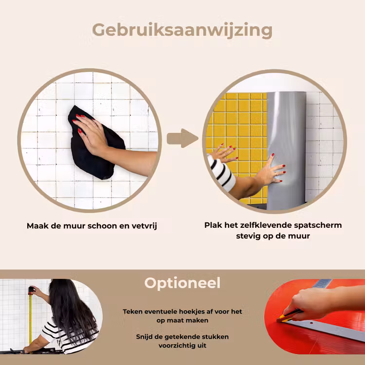 Spatscherm keuken - Patroon - Tegel - Okergeel — 8
