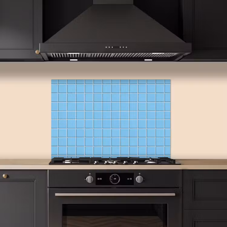Spatscherm keuken - Patroon - Tegel - Pastel - Blauw — 2