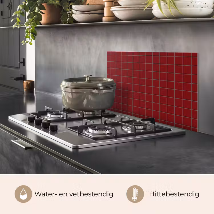 Spatscherm keuken - Patroon - Tegels - Burgundy — 7
