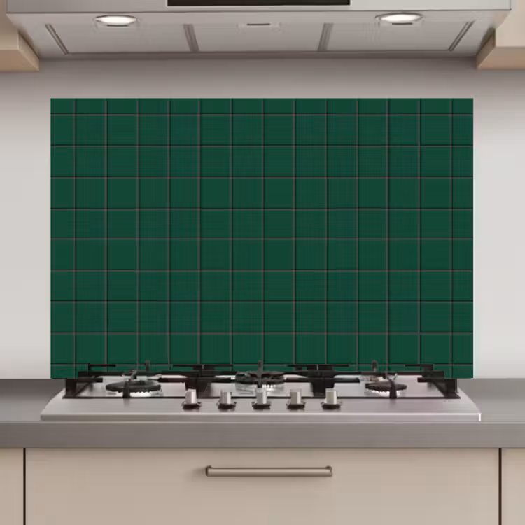 Spatscherm keuken - Patroon - Tegels - Dennen - Groen — 1