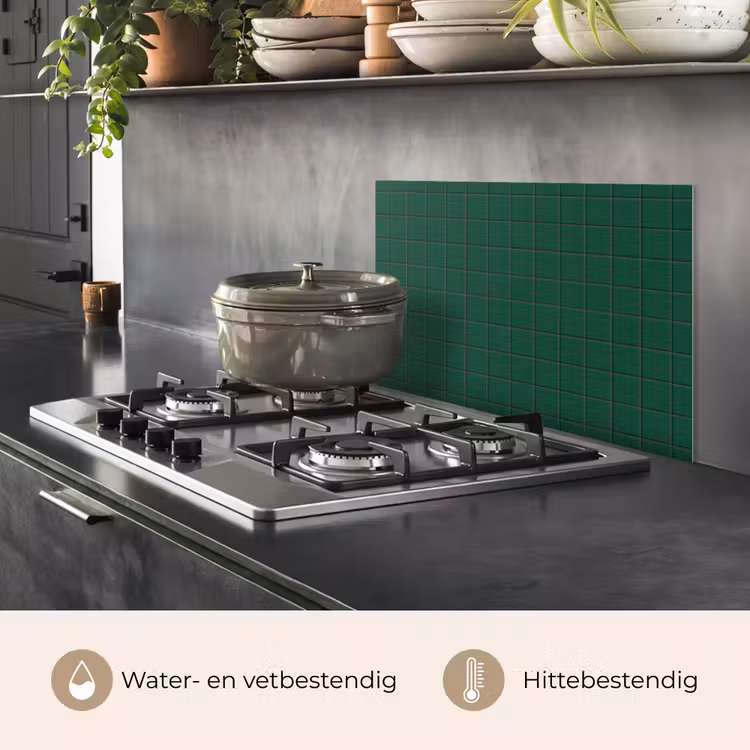 Spatscherm keuken - Patroon - Tegels - Dennen - Groen — 7