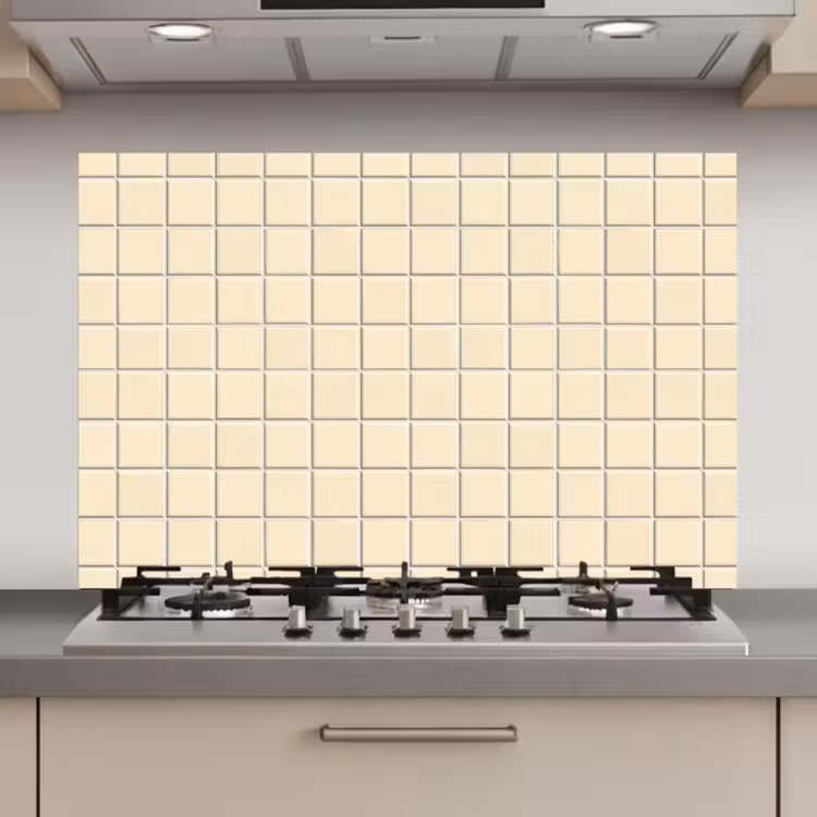 Spatscherm keuken - Patroon - Tegels - Gebroken - Wit — 1