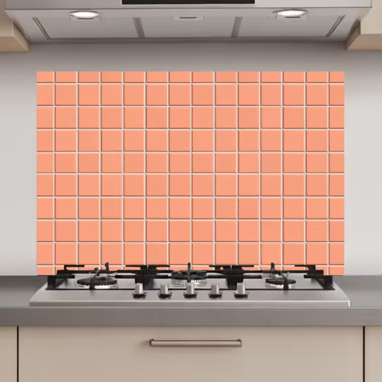 Spatscherm keuken - Patroon - Tegels - Perzik — 1