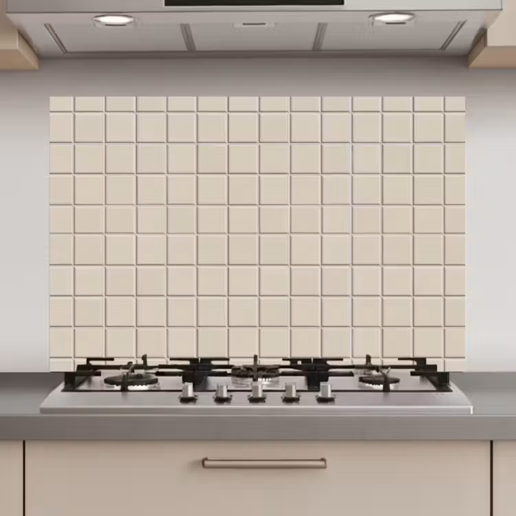 Spatscherm keuken - Patroon - Tegels - Taupe — 1