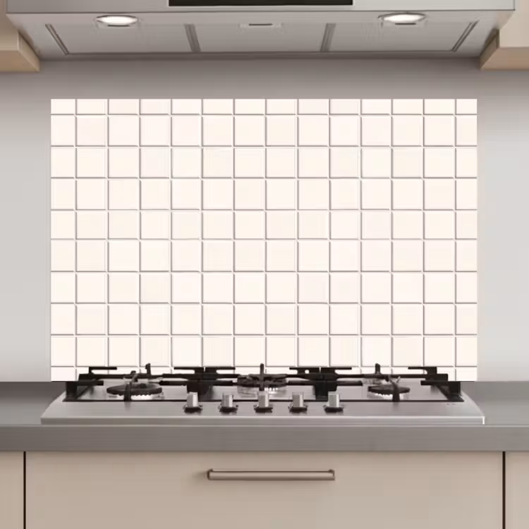 Spatscherm keuken - Patroon - Tegels - Wit — 1