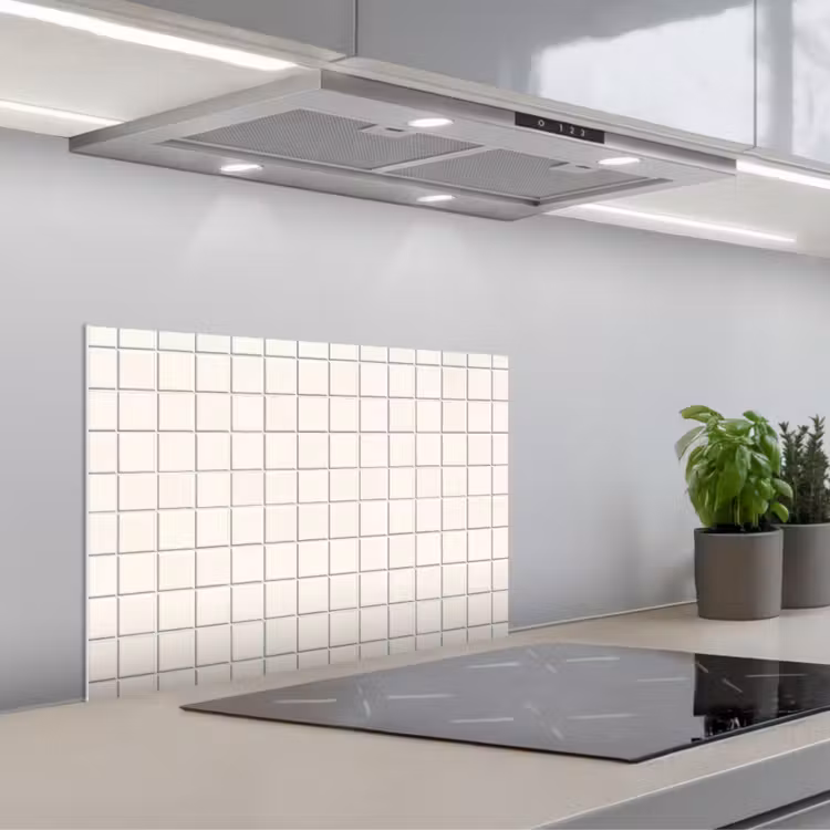 Spatscherm keuken - Patroon - Tegels - Wit — 5