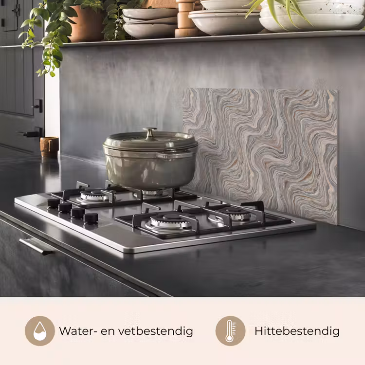 Spatscherm keuken - Patroon - Textuur - Grijs — 7
