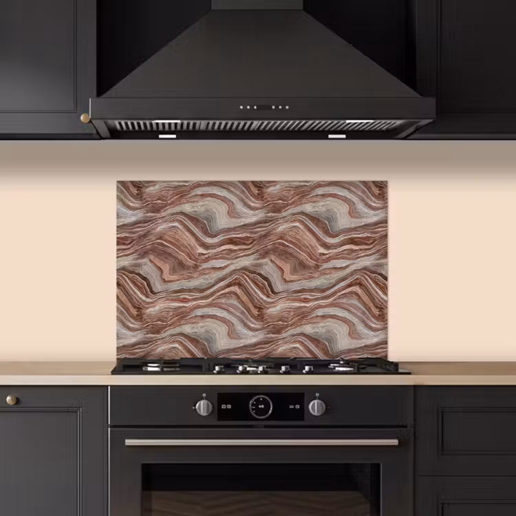Spatscherm keuken - Patroon - Zandsteen - Travertijn — 2