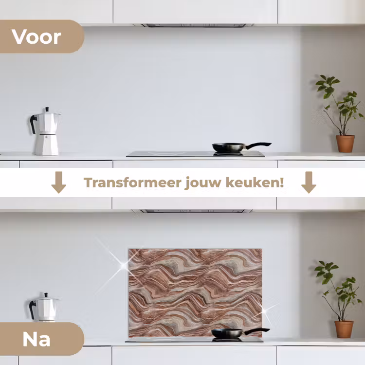 Spatscherm keuken - Patroon - Zandsteen - Travertijn — 3