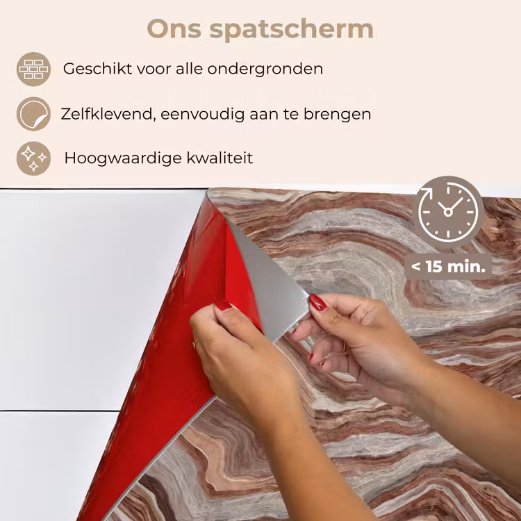 Spatscherm keuken - Patroon - Zandsteen - Travertijn — 4