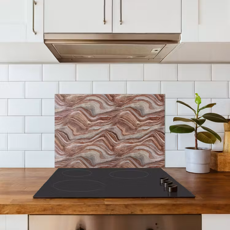 Spatscherm keuken - Patroon - Zandsteen - Travertijn — 6