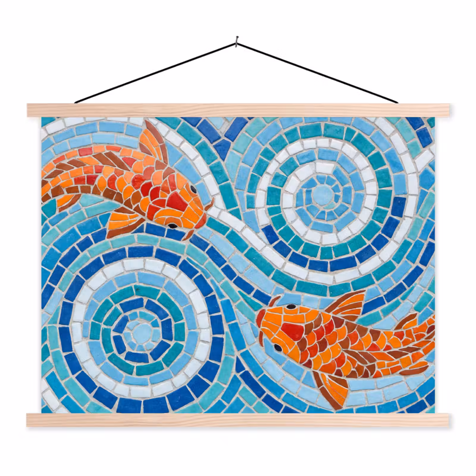 Schoolplaat - Vis - Mozaïek - Water - Decoratief - Blauw — 1