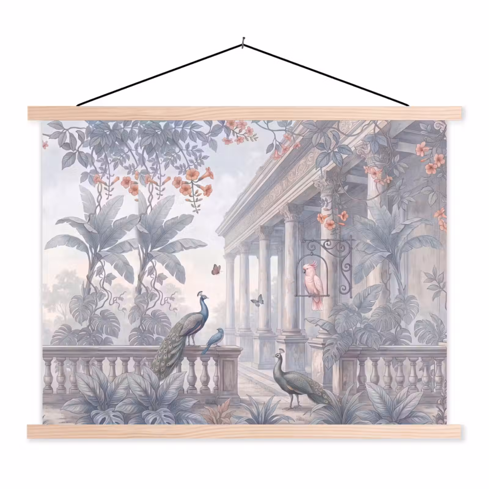 Schoolplaat - Vogel - Pauw - Architectuur - Klassiek - Groen — 1