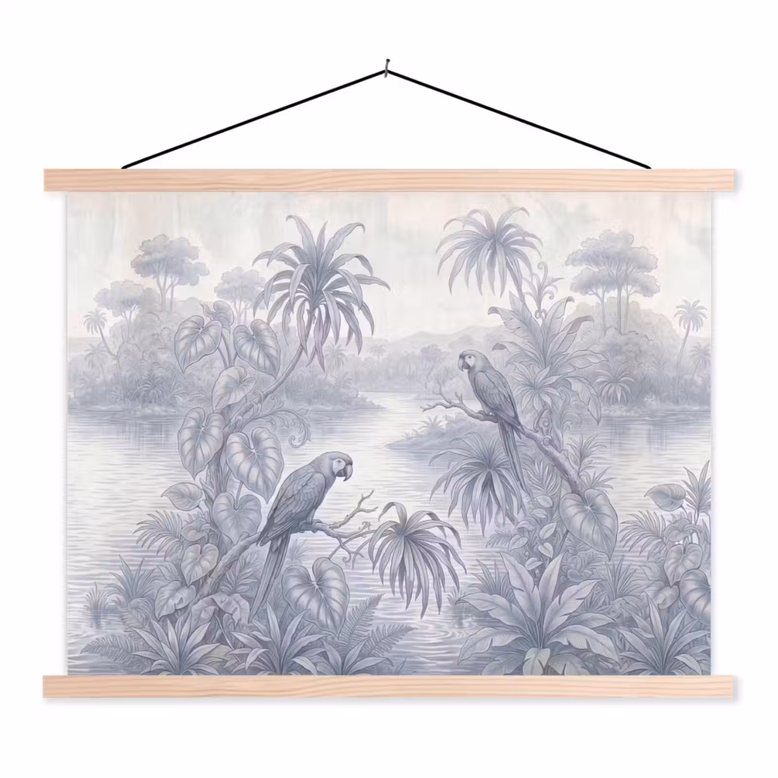 Schoolplaat - Vogel - Rivier - Tropisch - Illustratie - Blauw — 1