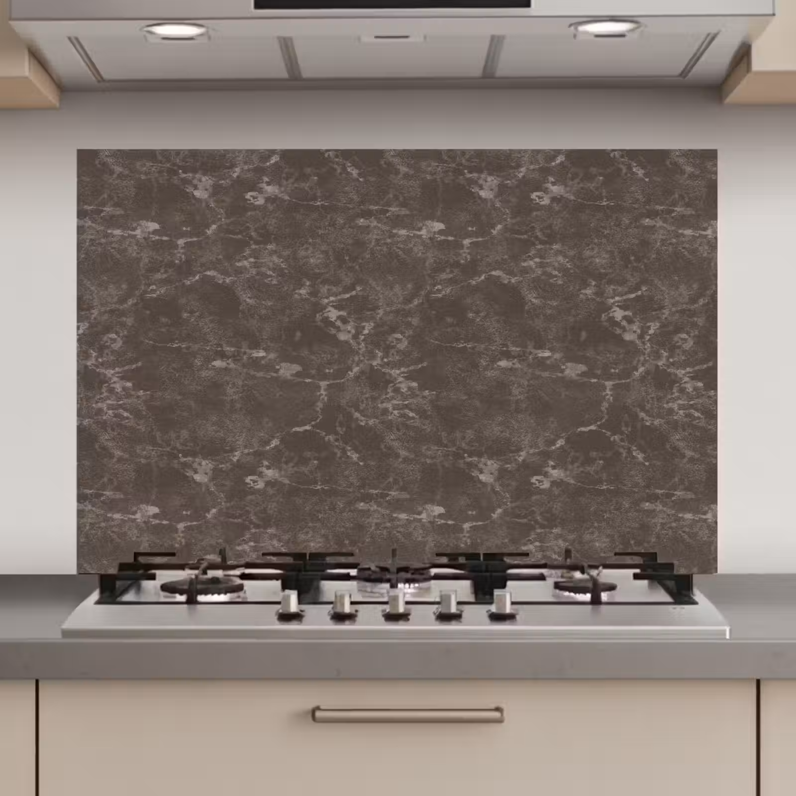Spatscherm keuken - Marmer - Aders - Bruin — 1