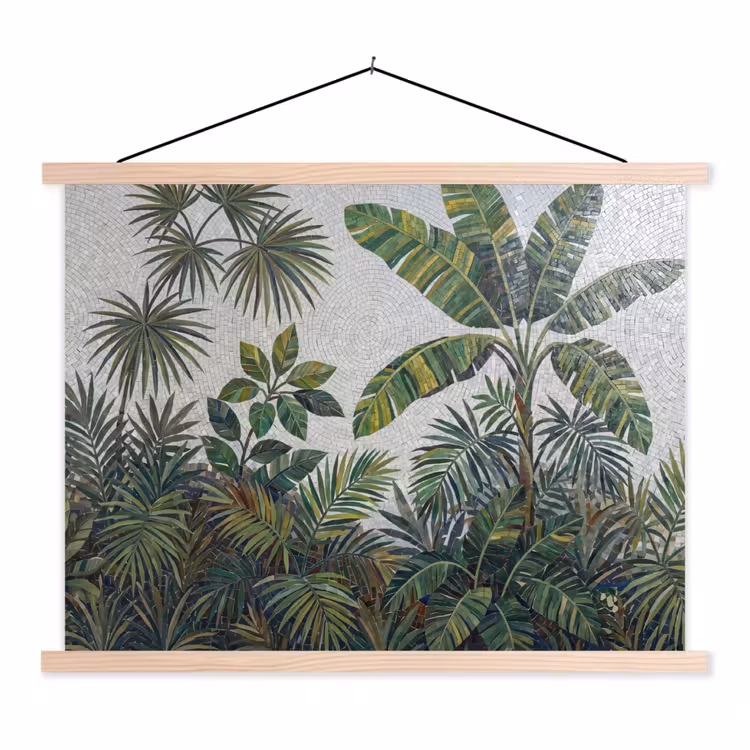 Schoolplaat - Planten - Tropisch - Mozaïek - Groen - Natuur — 1