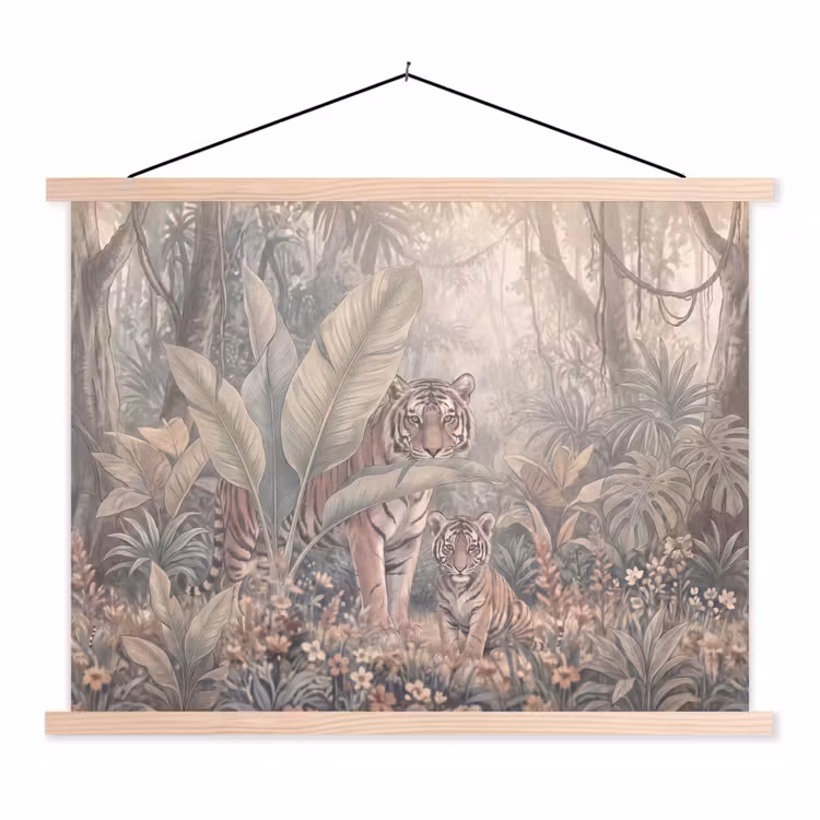 Schoolplaat - Tijger - Welp - Jungle - Illustratie - Dieren — 1