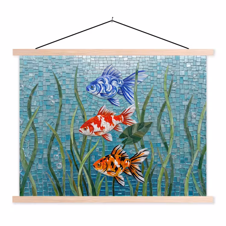 Schoolplaat - Vis - Mozaïek - Onderwater - Kleurrijk - Dieren — 1