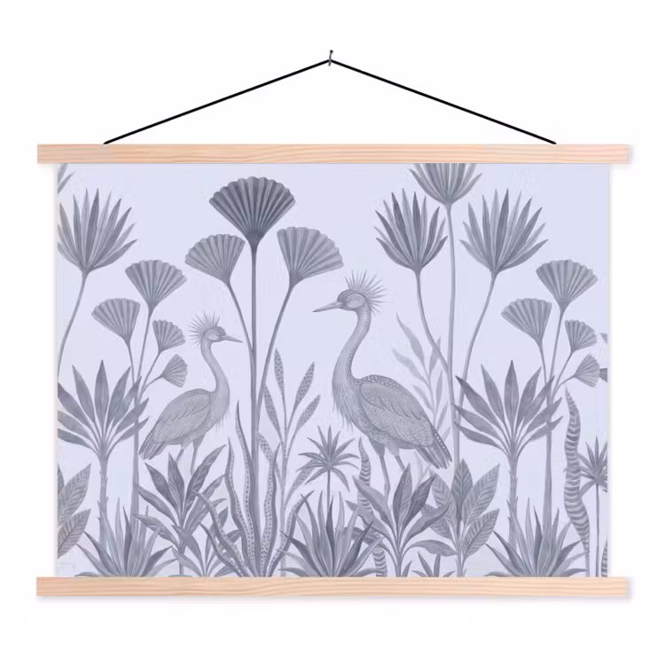 Schoolplaat - Vogel - Tropisch - Illustratie - Blauwgrijs - Natuur — 1