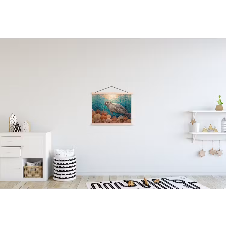 Schoolplaat - Zeehond - Mozaïek - Onderwater - Dieren - Blauw — 3