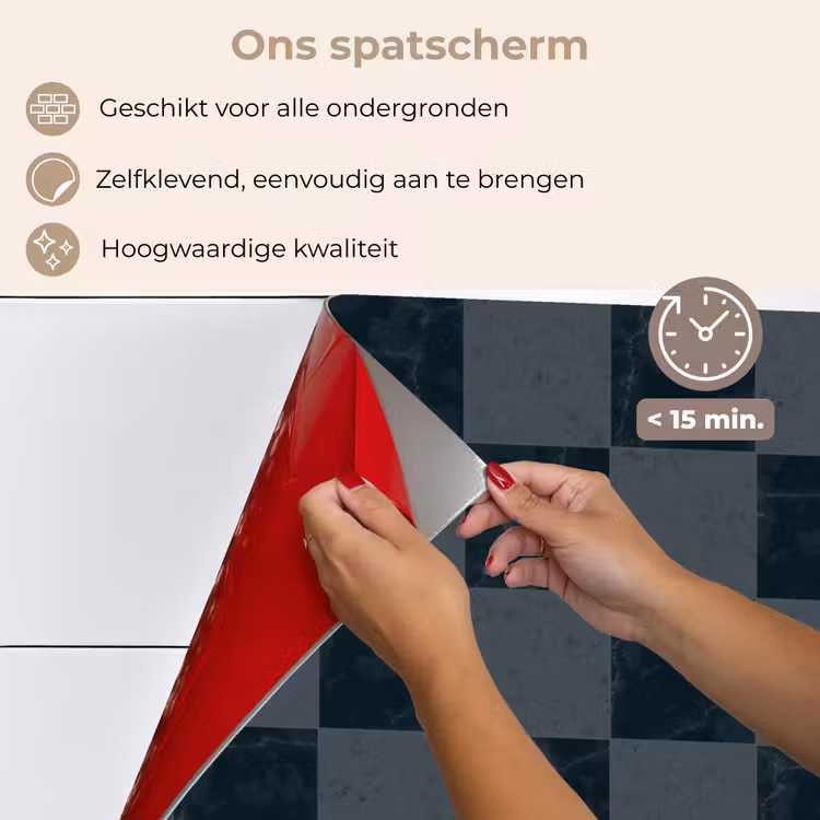 Spatscherm keuken - Marmer - Patroon - Antraciet — 4