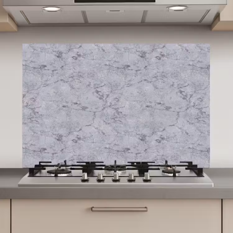 Spatscherm keuken - Marmerplaat - Patroon - Grijs — 1