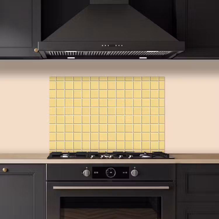Spatscherm keuken - Patroon - Tegels - Geel — 2