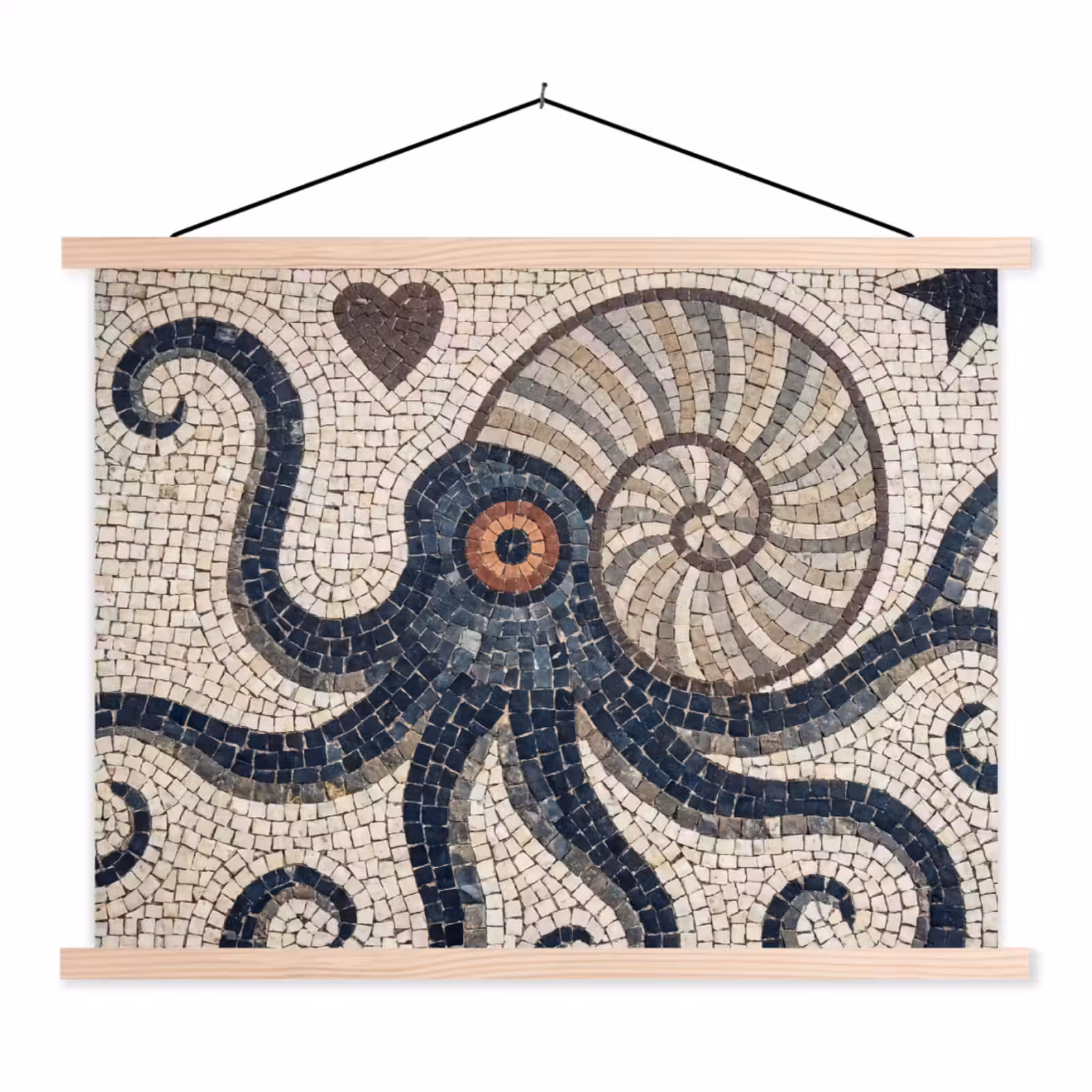 Schoolplaat - Zeeleven - Mozaïek - Kunst - Vintage - Beige — 1