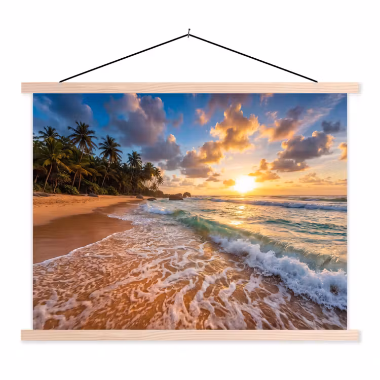 Schoolplaat - Strand - Zonsondergang - Golven - Natuur - Goud — 1