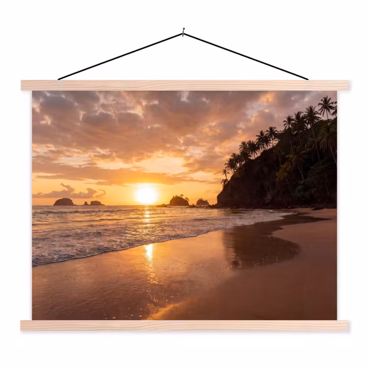 Schoolplaat - Strand - Zonsondergang - Natuur - Tropisch - Oranje — 1