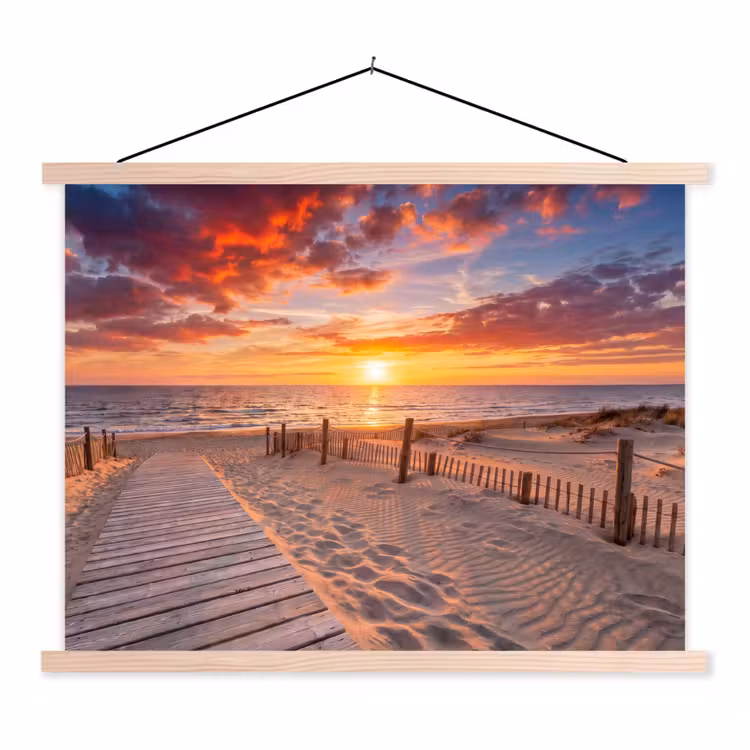 Schoolplaat - Strand - Zonsondergang - Zee - Natuur - Oranje — 1