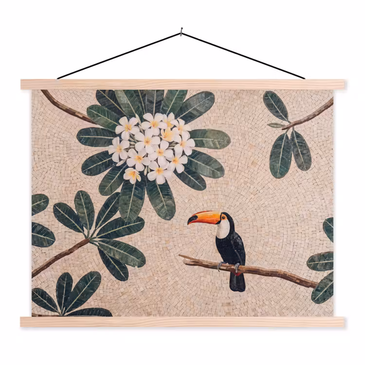 Schoolplaat - Vogel - Mozaïek - Tropisch - Natuur - Kleurrijk — 1