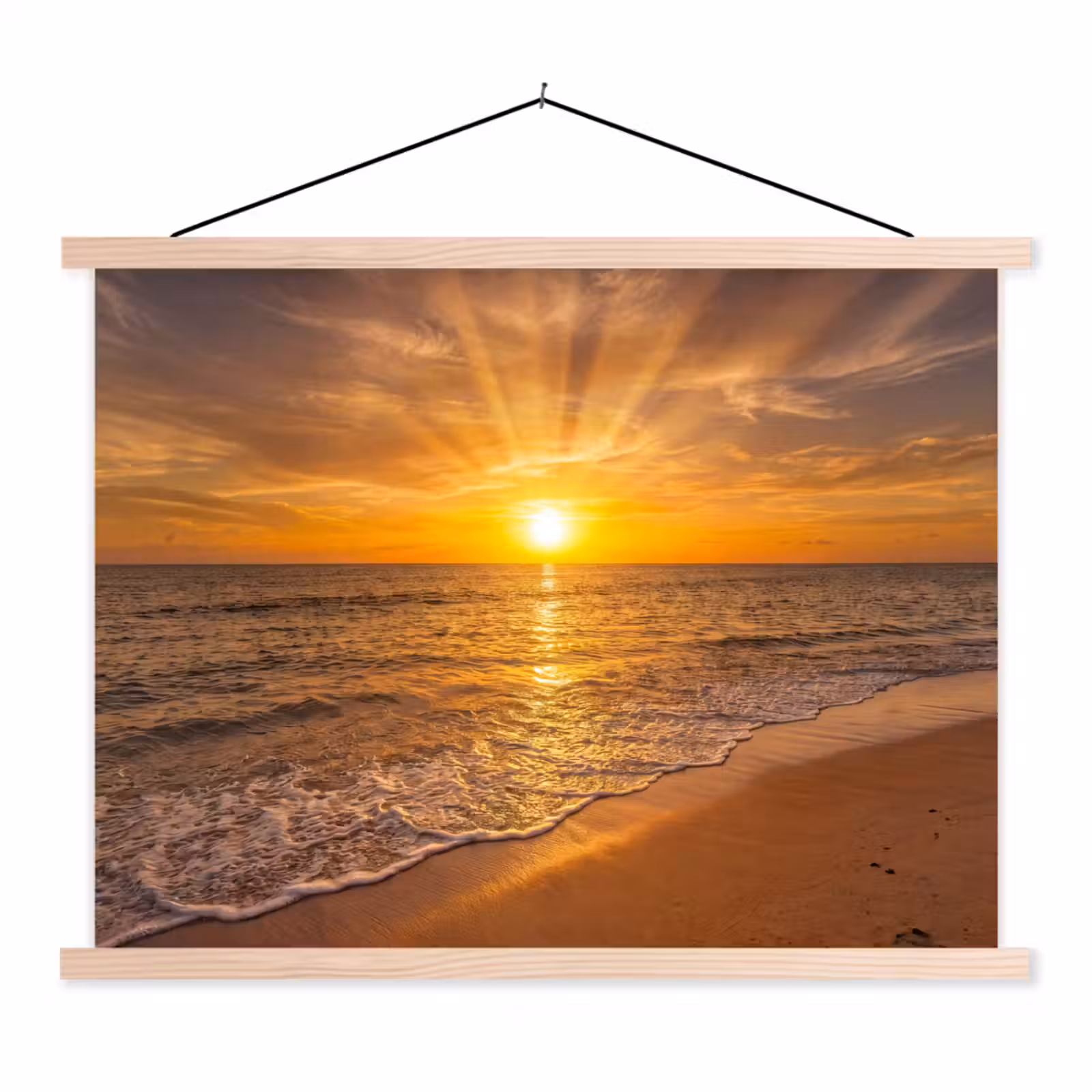 Schoolplaat - Zee - Zonsondergang - Golven - Kust - Oranje — 1