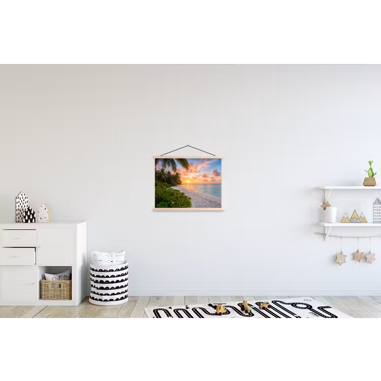 Schoolplaat - Strand - Zonsondergang - Palmbomen - Tropisch - Natuur — 3