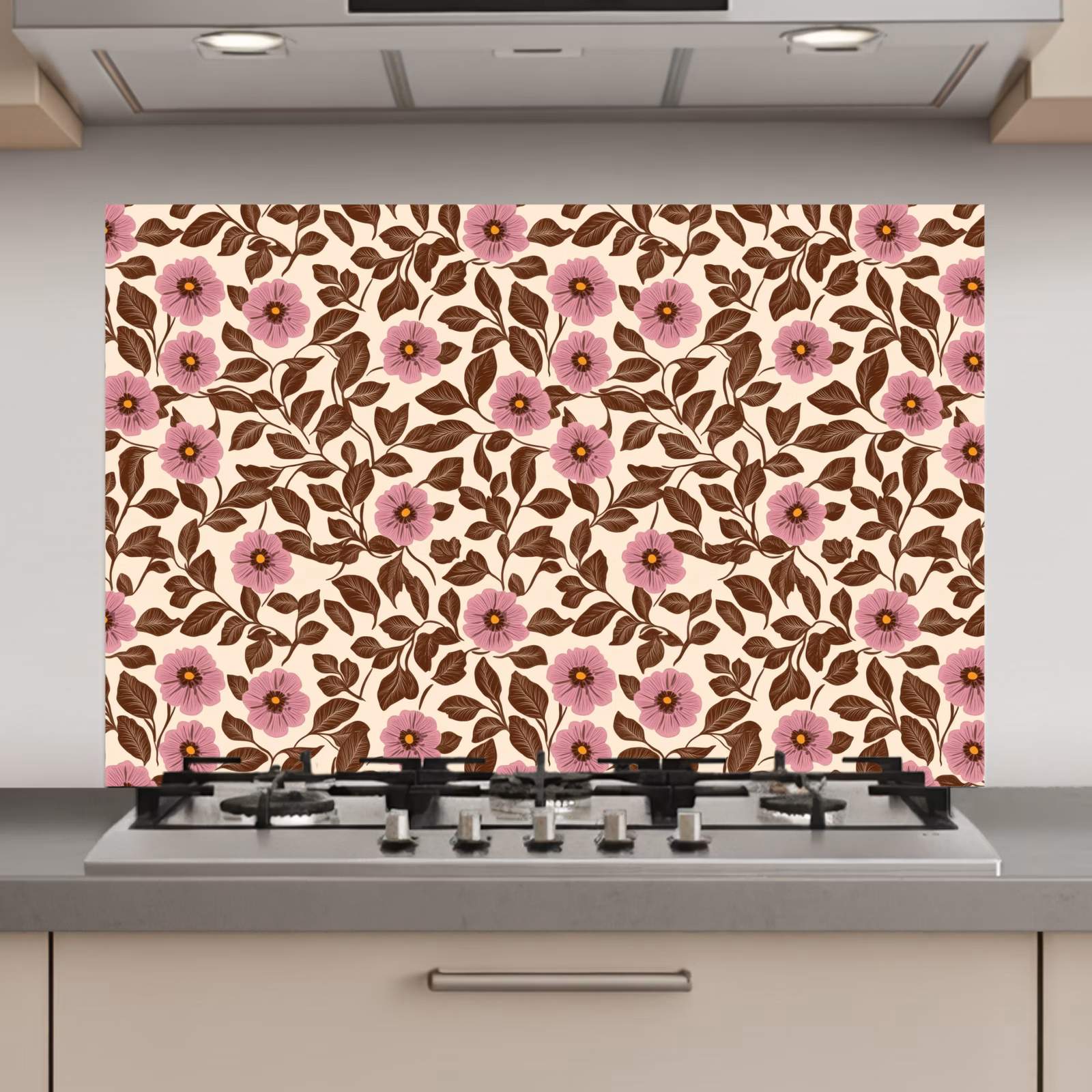 Spatscherm keuken - Bloemen - Bladeren - Kleurrijk — 1