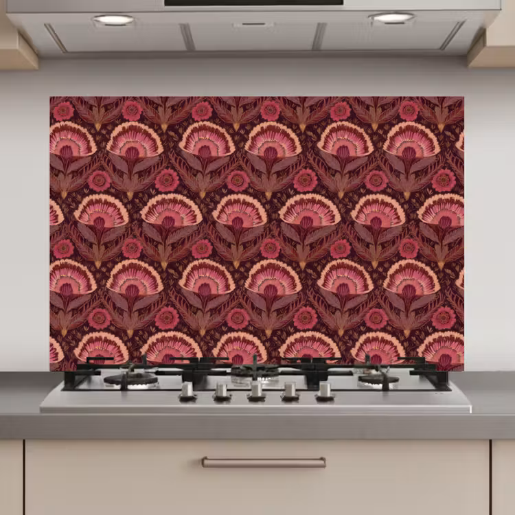 Spatscherm keuken - Antiek - Bloemen - Kleurrijk — 1