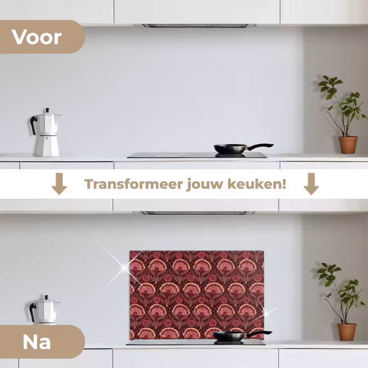 Spatscherm keuken - Antiek - Bloemen - Kleurrijk — 3