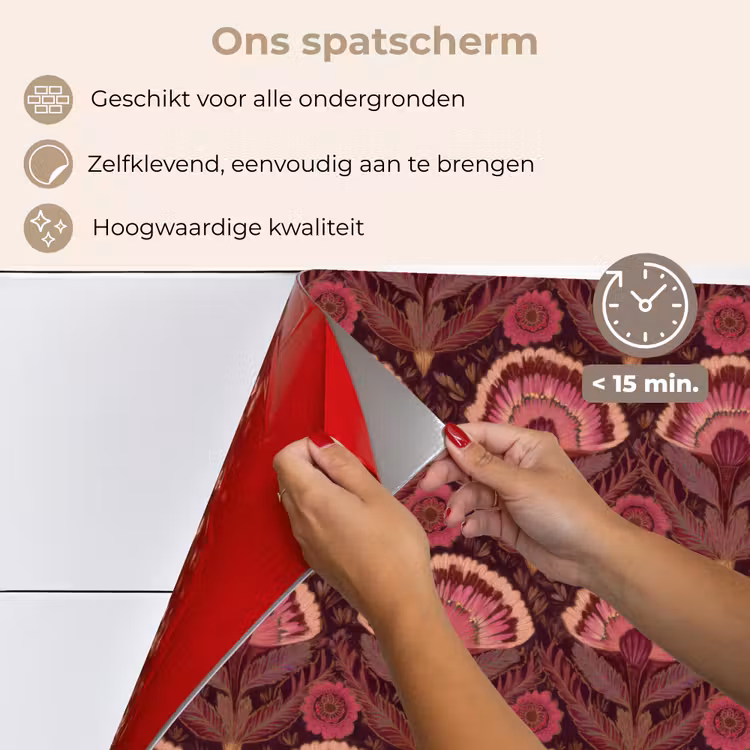 Spatscherm keuken - Antiek - Bloemen - Kleurrijk — 4