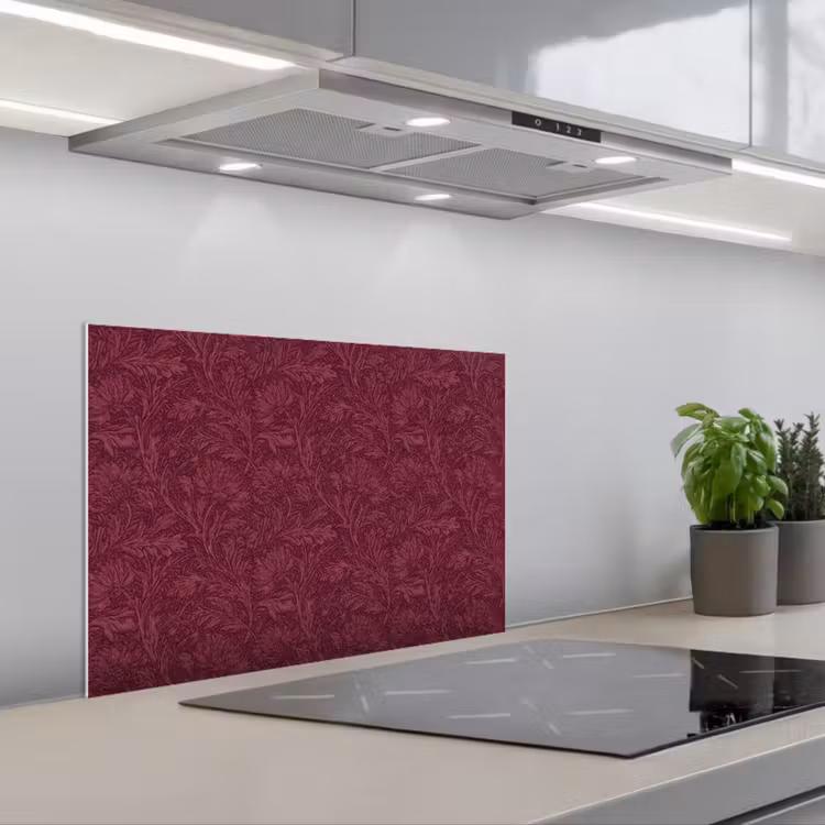 Spatscherm keuken - Bladeren - Patroon - Paars — 5